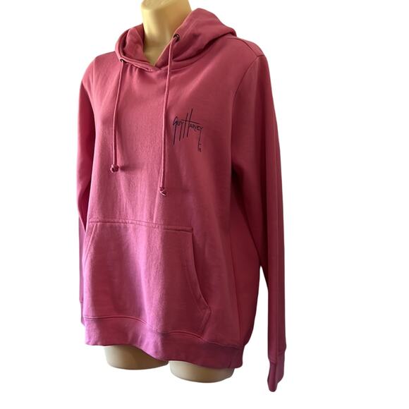 Guy Harvey Pink Sweatshirt Hoodie Turtle Design Woman Size Medium Pullover - Picture 2 of 8